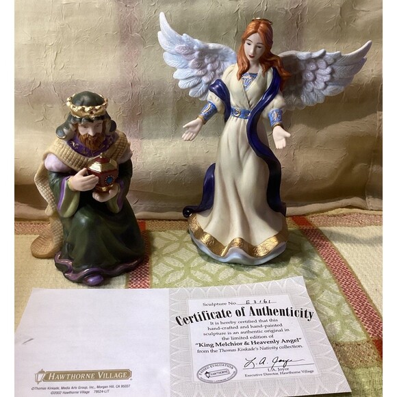 Heavenly Angel & King - Hawthorne Village Thomas Kinkade’s Nativity Collection - Picture 1 of 16